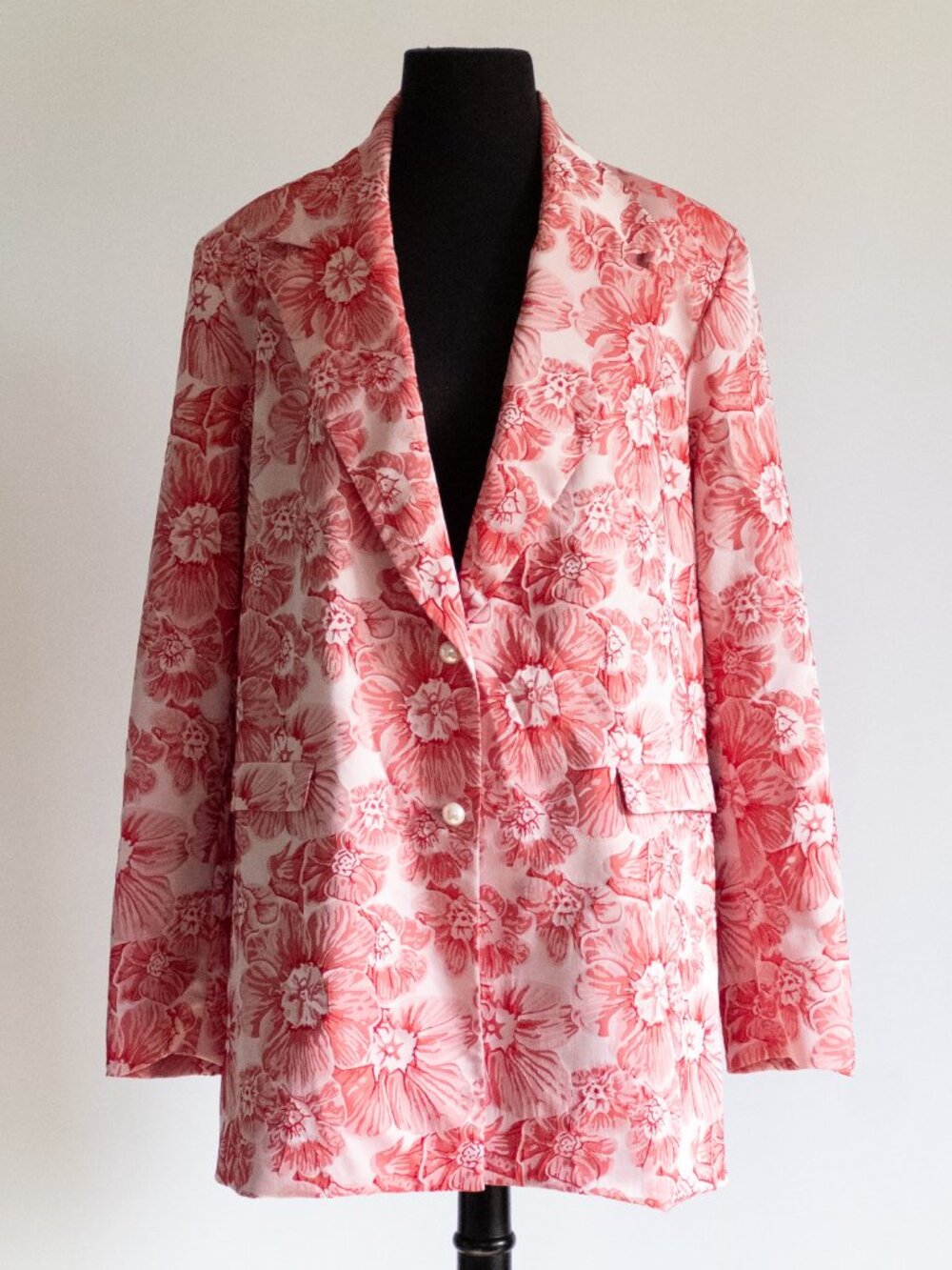 Batsheva Pink and Red Floral Blazer